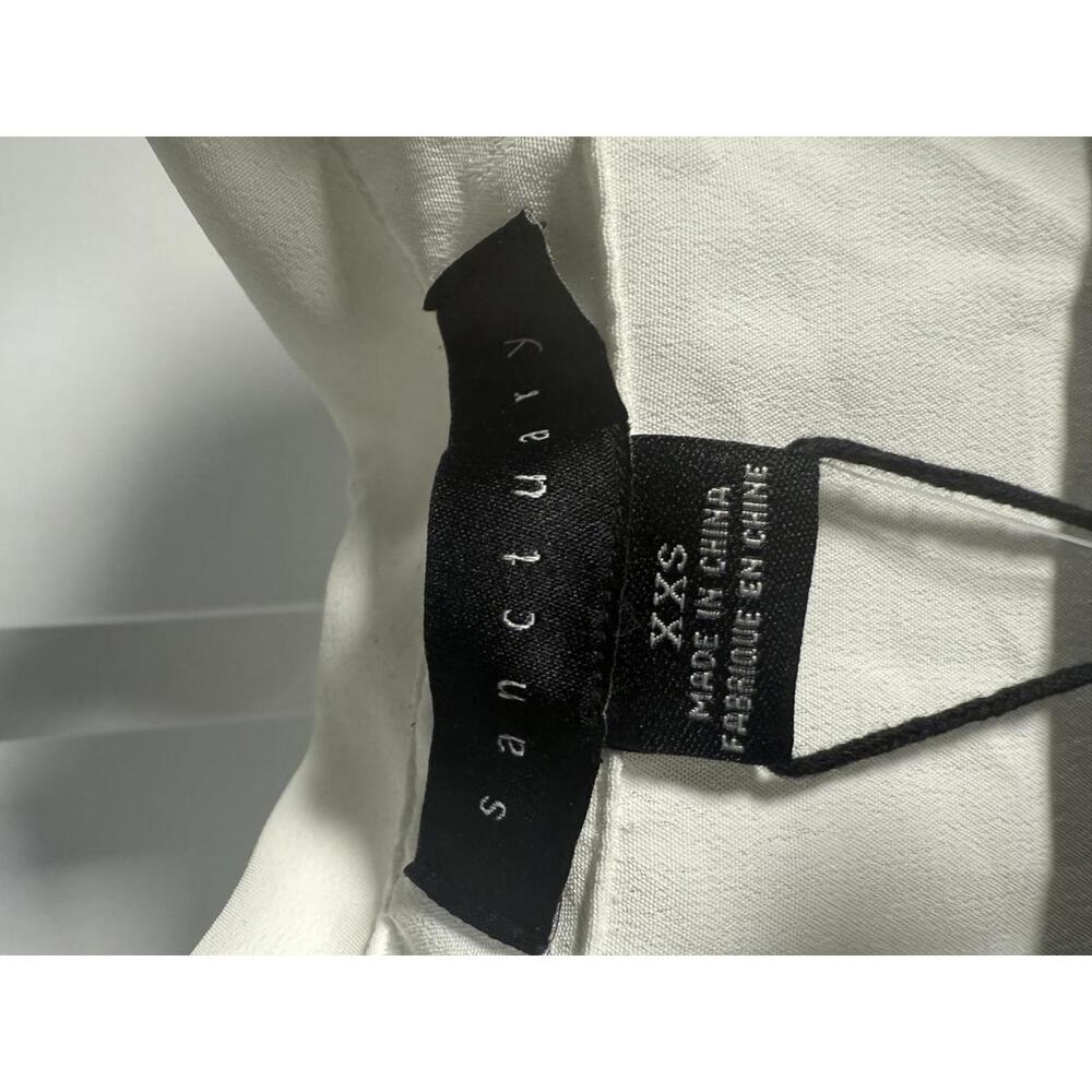 NWT Sanctuary White Ruched Front Long Sleeve Blouse Size XXS - Picture 3 of 5